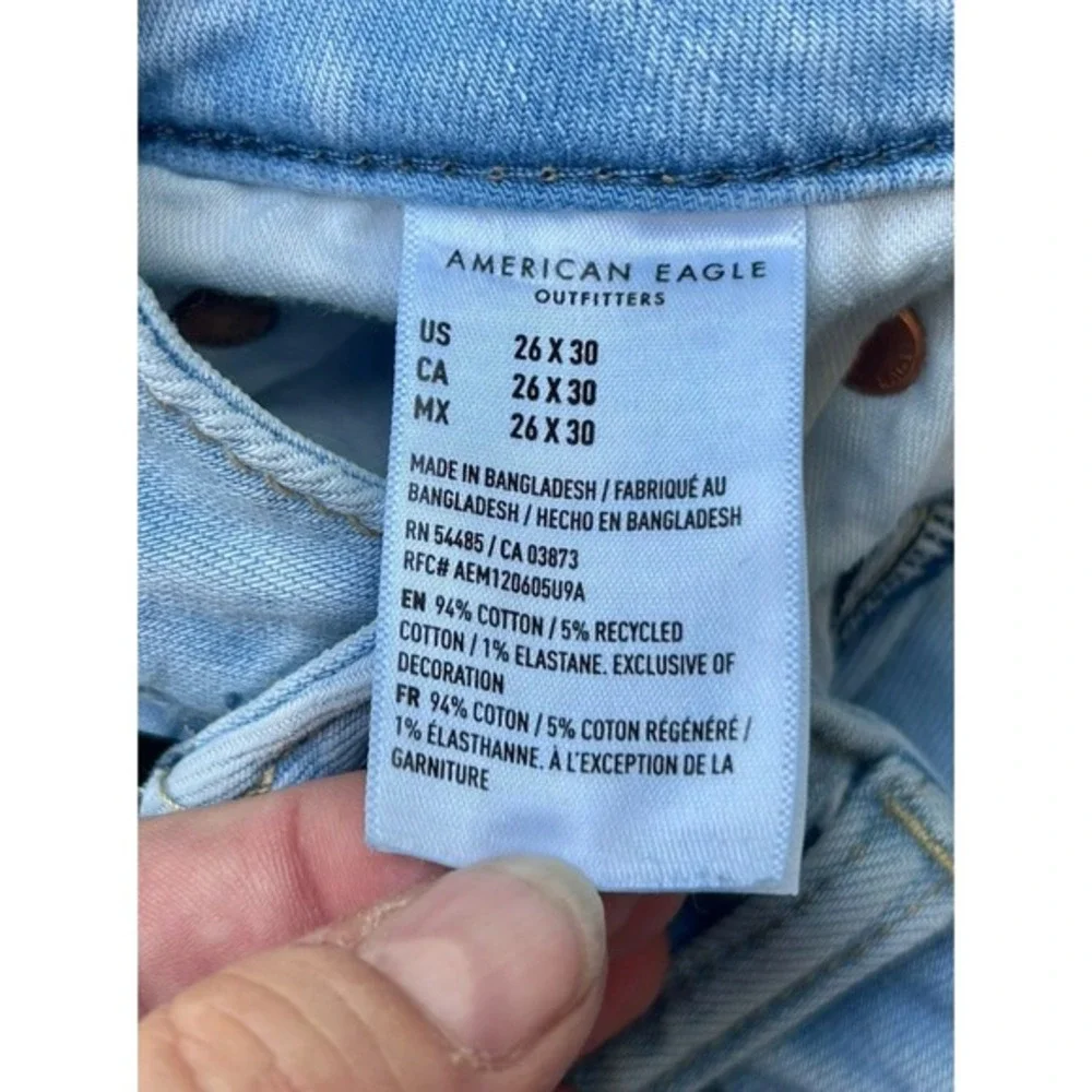american eagle‎ jeans men Light Wash Air flex + 26x30 Slim Straight